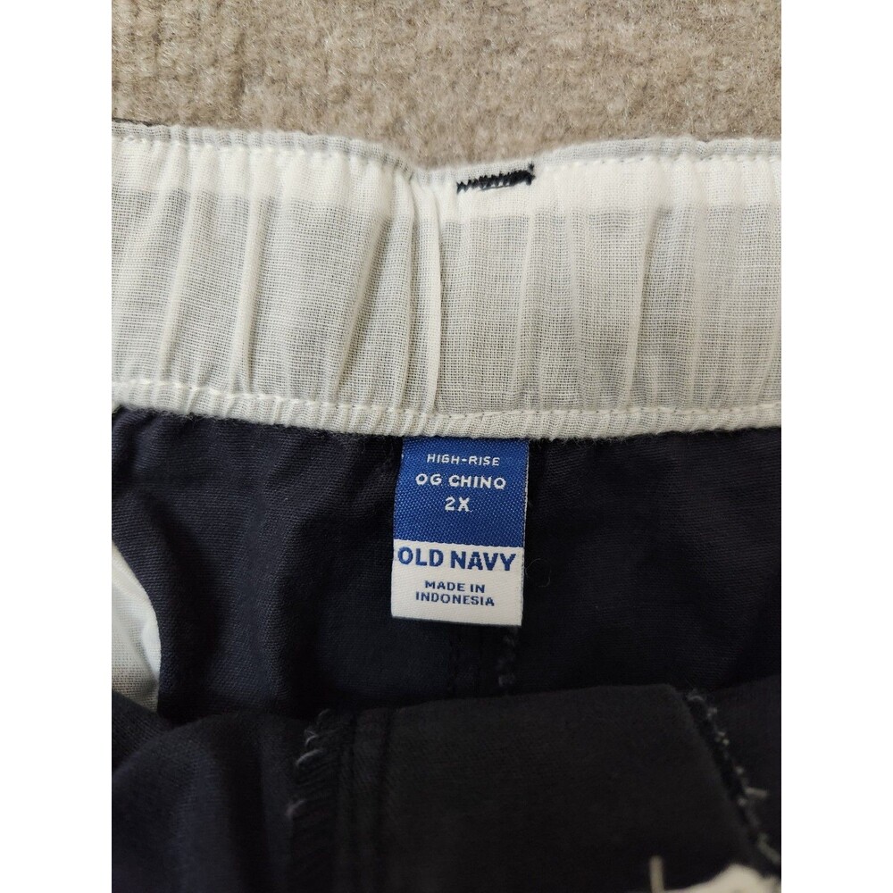 Old Navy OGC Chino Tapered Straight Pants Women 2X Navy Elastic Waist StretchNEW - Picture 8 of 10